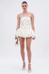 ILLUSION PU MINI DRESS WITH METAL DETAILS