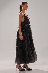 COULDN'T BE ME IF YOU TRIED TIE MAXI DRESS IN BLACK