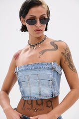ASHLIN DENIM TUBE TOP