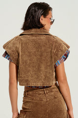 GIVE ME A REASON CORDUROY TOP IN BROWN