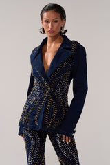 CHEYENNE STUDDED DENIM BLAZER