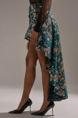 GLORIOUS DAYS BROCADE HIGH LOW SKIRT