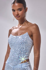 LILA EMBELLISHED SATIN CORSET