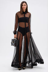 COOL GIRL MESH LAYERING MAXI DRESS