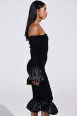 BACK IN A MINUTE KNIT MIDI DRESS