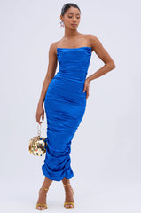 NICOLE SATIN MIDI DRESS