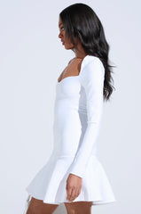 HIGHLY FAVORED BANDAGE MINI DRESS IN WHITE