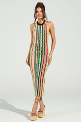 ON THE RUN PRINTED MIDI DRESS
