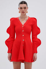 COOLEST ON THE BLOCK MINI DRESS IN RED