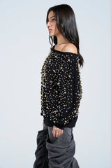 IN THE AIR OFF THE SHOULDER SWEATSHIRT