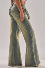 JUST LIKE THAT STRAIGHT-LEG DENIM WITH BUCKLE