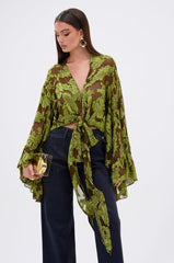 BUTTERLY EFFECT BLOUSE IN GREEN