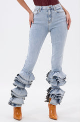 NOT ENOUGH RUFFLE DENIM