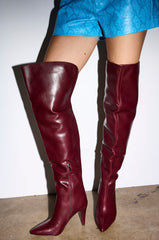 AZALEA WANG BEAUCOUP BURGUNDY OVER THE KNEE BOOT