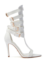 AZALEA WANG CHERELL WHITE GLADIATOR SANDAL STILETTO