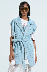 PRESLEY EMBELLISHED DENIM VEST