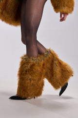 AZALEA WANG EKKEN RED FOX FUR STILETTO BOOT