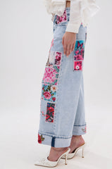 PICTURE PERFECT PATCHWORK DENIM JEANS