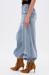 LAY IT LOW BALLOON PANT IN LIGHT BLUE