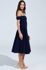 ELEVATE ME PLEATED MIDI DRESS