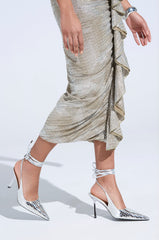 AZALEA WANG FREEMAN SILVER DISCOBALL WRAP UP PUMP