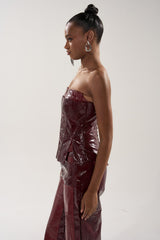 MIXED EMOTIONS FAUX LEATHER CORSET
