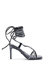 AZALEA WANG GOMER SPARKLE RHINESTONE LACE UP SANDAL