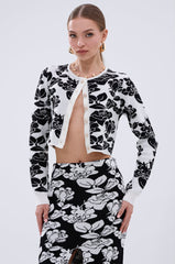 BLACK ROSE PETAL CARDIGAN