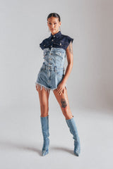 COOL IT COWBOY DENIM ROMPER