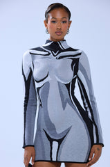 A LIGHT SERVE PRINTED MINI DRESS