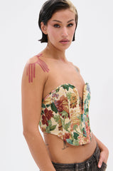 BRIGETTE DISTRESSED JACQUARD CORSET