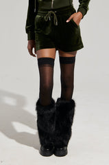 BRAT RHINESTONE VELVET SHORT