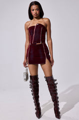 FOLD OVER ZIP MINI SKIRT
