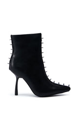 AZALEA WANG JENAVIEVE BLACK BOOTIE WITH SPIKES