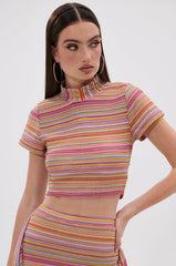 MORNING SHINE CROCHET SHORT SLEEVE CROP TOP