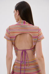 MORNING SHINE CROCHET SHORT SLEEVE CROP TOP