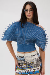 DENIM ON DENIM BLOUSE
