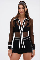 CANT GET ENOUGH MESH BUTTON DOWN