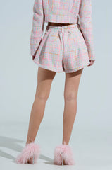LINDEN TWEED SHORTS IN PINK MULTI