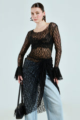 LILY LACE BLOUSE IN BLACK