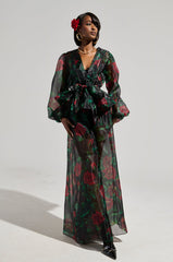 I WISH YOU ROSES TIE FRONT BLOUSE