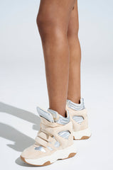 MARANTO CHUNKY BEIGE WEDGE HEEL SNEAKER