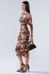 FELT CUTE PRINTED MIDI DRESS