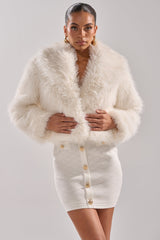 POPPY CROPPED FAUX FUR IN WHITE