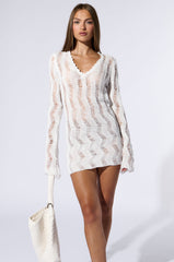 CAN'T COVER ME UP CROCHET MINI DRESS