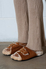 AZALEA WANG SEANNA TAN FUR SANDAL