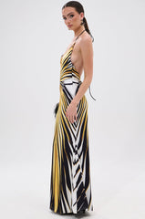COVER STAR PRINTED SATIN MIDI DRESS