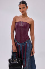 FAN FAVORITE FAUX LEATHER CORSET