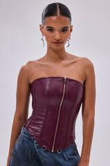 FAN FAVORITE FAUX LEATHER CORSET