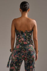 I WANT YOU FLORAL RHINESTONE CORSET